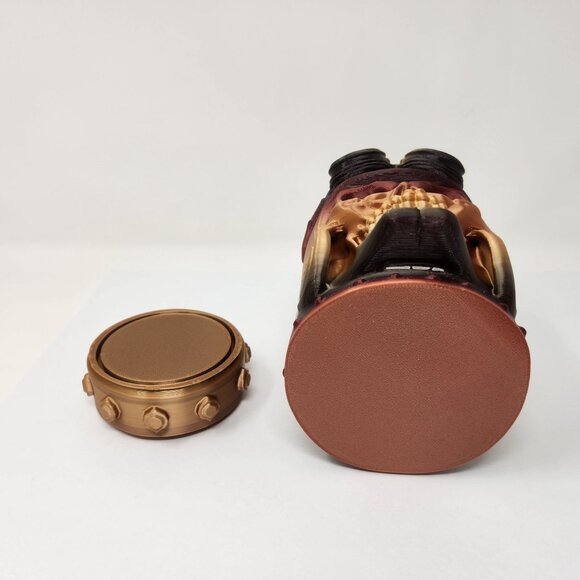 Steampunk Skull Jar With Goggles & Removable Lid Unique Gothic Decor 5.75" (p) - Picture 6 of 6